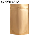 100 PCS/Set Matte Aluminum Foil Snack Stand-up Pouch, 8x12+3cm, 9x13+3cm, 10x15+3cm, 12x20+4cm 12x20+4cm Gold