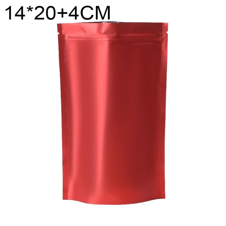 100 PCS/Set Matte Aluminum Foil Snack Stand-up Pouch, 14x20+4cm, 15x22+4cm, 16x24+4cm, 18x26+4cm 14x20+4cm Red