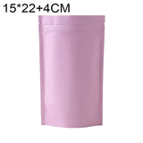 100 PCS/Set Matte Aluminum Foil Snack Stand-up Pouch, 14x20+4cm, 15x22+4cm, 16x24+4cm, 18x26+4cm 15x22+4cm Pink