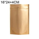100 PCS/Set Matte Aluminum Foil Snack Stand-up Pouch, 14x20+4cm, 15x22+4cm, 16x24+4cm, 18x26+4cm 16x24+4cm Gold