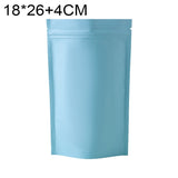 100 PCS/Set Matte Aluminum Foil Snack Stand-up Pouch, 14x20+4cm, 15x22+4cm, 16x24+4cm, 18x26+4cm 18x26+4cm Sky Blue
