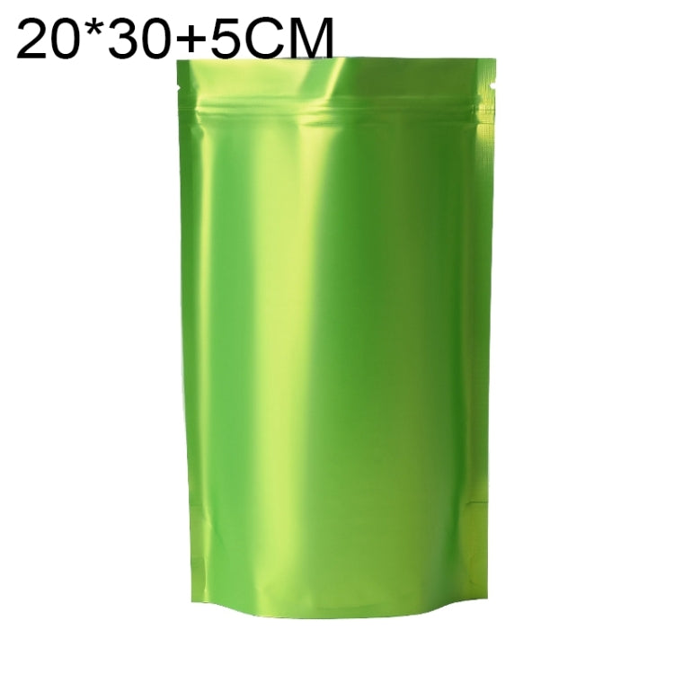 100 PCS/Set Matte Aluminum Foil Snack Stand-up Pouch, 20x30+5cm 20x30+5cm Green