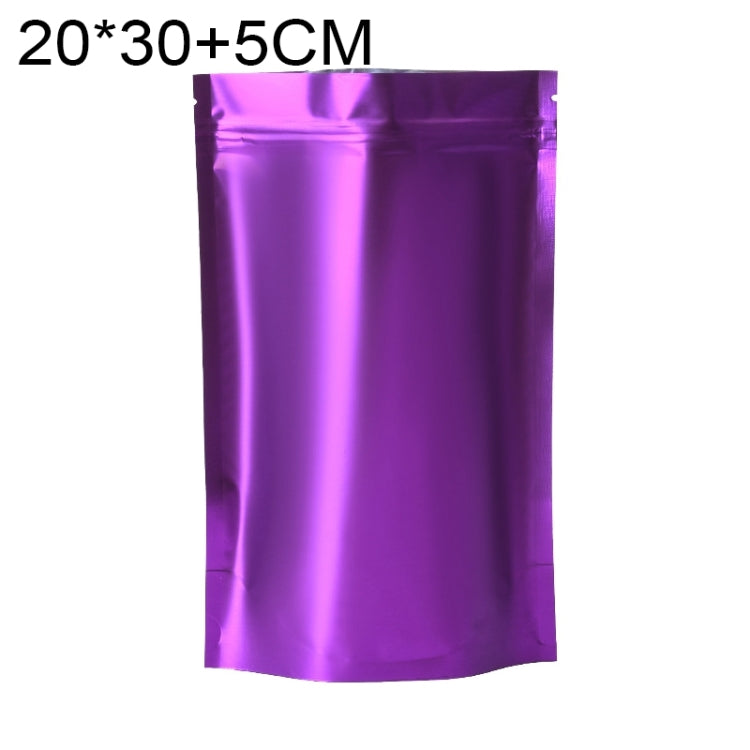 100 PCS/Set Matte Aluminum Foil Snack Stand-up Pouch, 20x30+5cm 20x30+5cm Purple