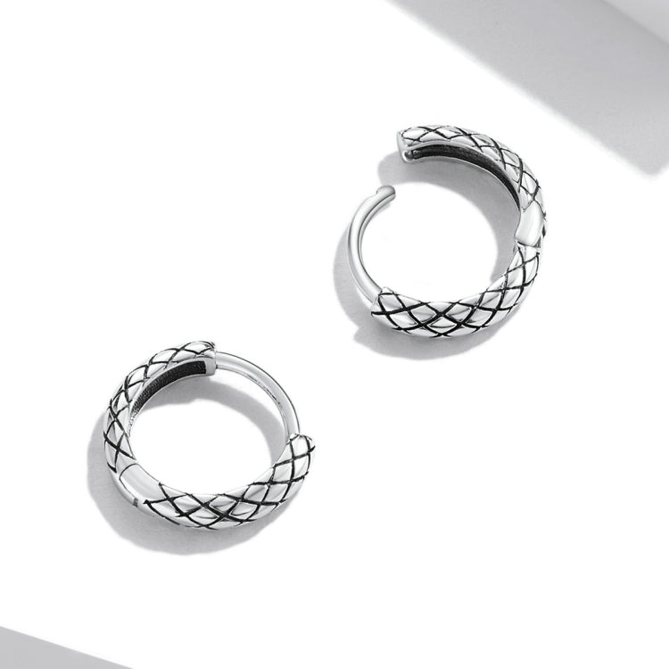 S925 Sterling Silver Snake Texture Ear Buckle Women Earrings, Snake Texture - Zen Craft