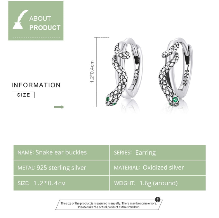 S925 Sterling Silver Snake Ear Buckle Women Earrings, Snake Ear Buckle - Zen Craft