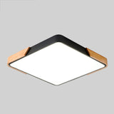 Wood Macaron LED Square Ceiling Lamp, White Light, 30cm, 40cm, 50cm, 60cm