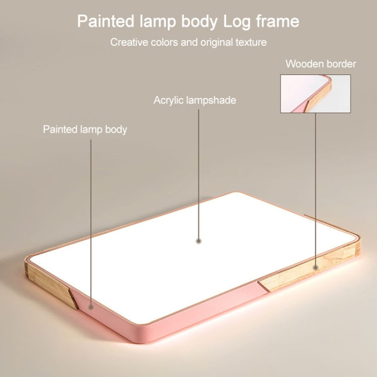 Wood Macaron LED Square Ceiling Lamp, White Light, 30cm, 40cm, 50cm, 60cm