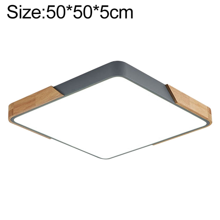 Wood Macaron LED Square Ceiling Lamp, White Light, 30cm, 40cm, 50cm, 60cm 50cm Grey