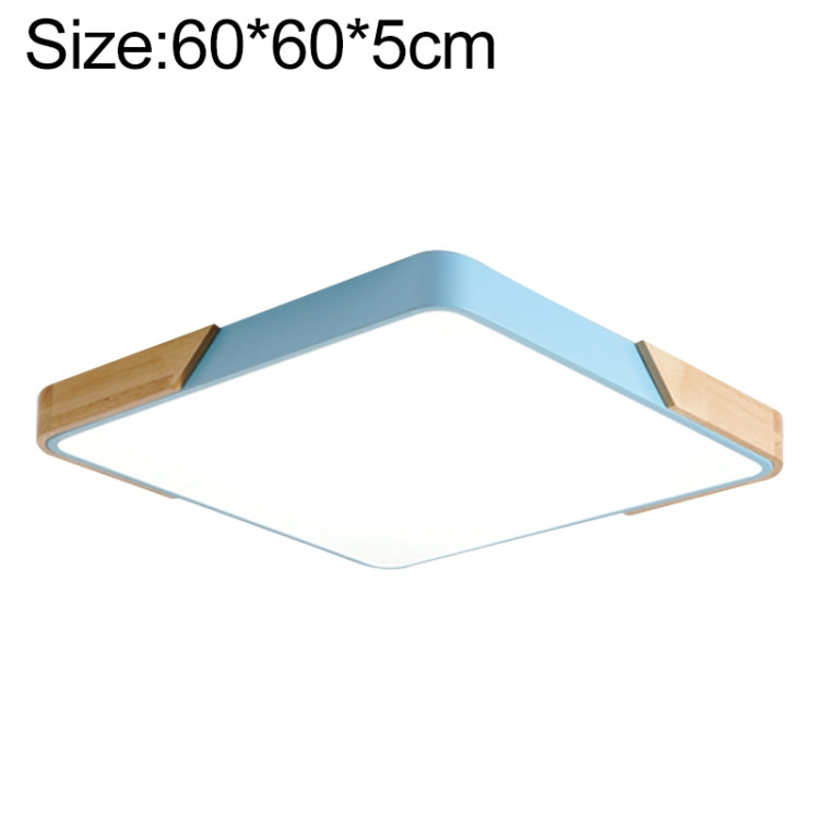 Wood Macaron LED Square Ceiling Lamp, White Light, 30cm, 40cm, 50cm, 60cm 60cm Blue
