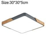 Wood Macaron LED Square Ceiling Lamp, 3-Colors Light, 30cm, 40cm, 50cm, 60cm 30cm Grey