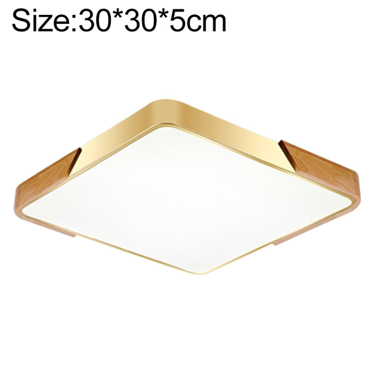 Wood Macaron LED Square Ceiling Lamp, 3-Colors Light, 30cm, 40cm, 50cm, 60cm 30cm Gold