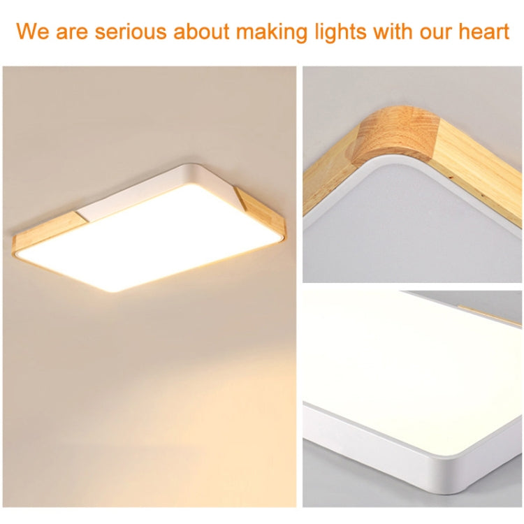 Wood Macaron LED Square Ceiling Lamp, 3-Colors Light, 30cm, 40cm, 50cm, 60cm