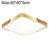 Wood Macaron LED Square Ceiling Lamp, 3-Colors Light, 30cm, 40cm, 50cm, 60cm 40cm Gold