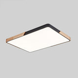 Wood Macaron LED Rectangle Ceiling Lamp, White Light, 88x62cm, 110x70cm
