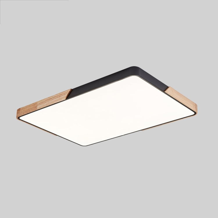 Wood Macaron LED Rectangle Ceiling Lamp, White Light, 88x62cm, 110x70cm