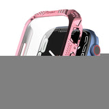 Rhombus Belt Drill + Tempered Film Integrated Case, For Apple Watch Series 9 / 8 / 7 41mm, For Apple Watch Series 9 / 8 / 7 45mm