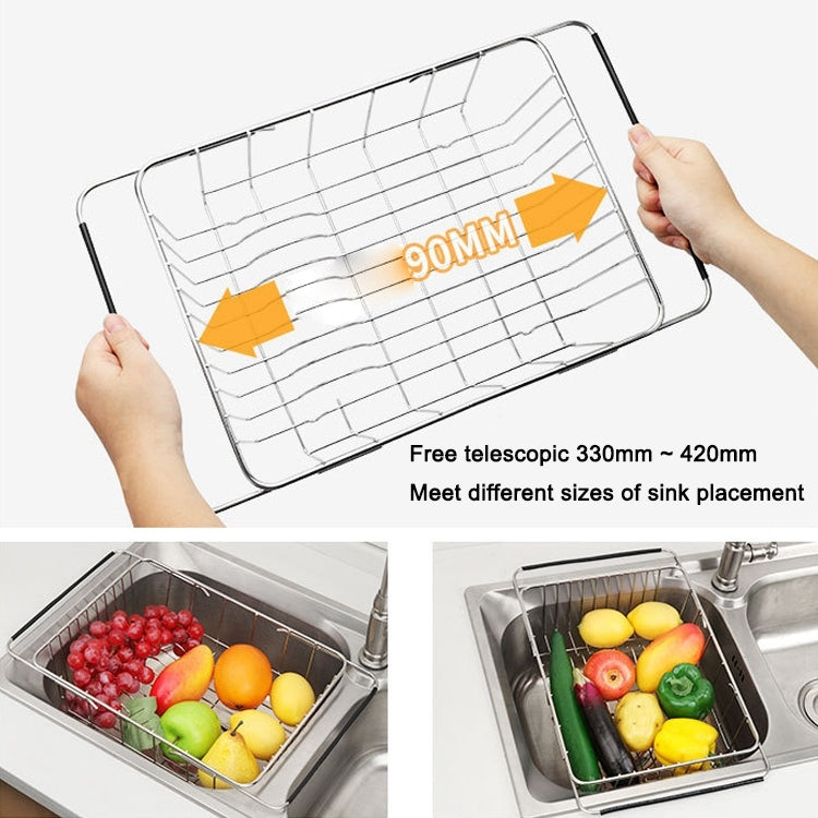 Kitchen Dish Drainer Sink Drain Basket Washing Vegetable Fruit Drying Holder Stainless Steel Adjustable Rack, Arch Net Style, Flat Bottom Style, Ordinary Style
