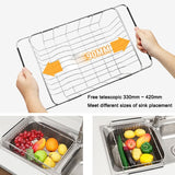 Kitchen Dish Drainer Sink Drain Basket Washing Vegetable Fruit Drying Holder Stainless Steel Adjustable Rack, Arch Net Style, Flat Bottom Style, Ordinary Style