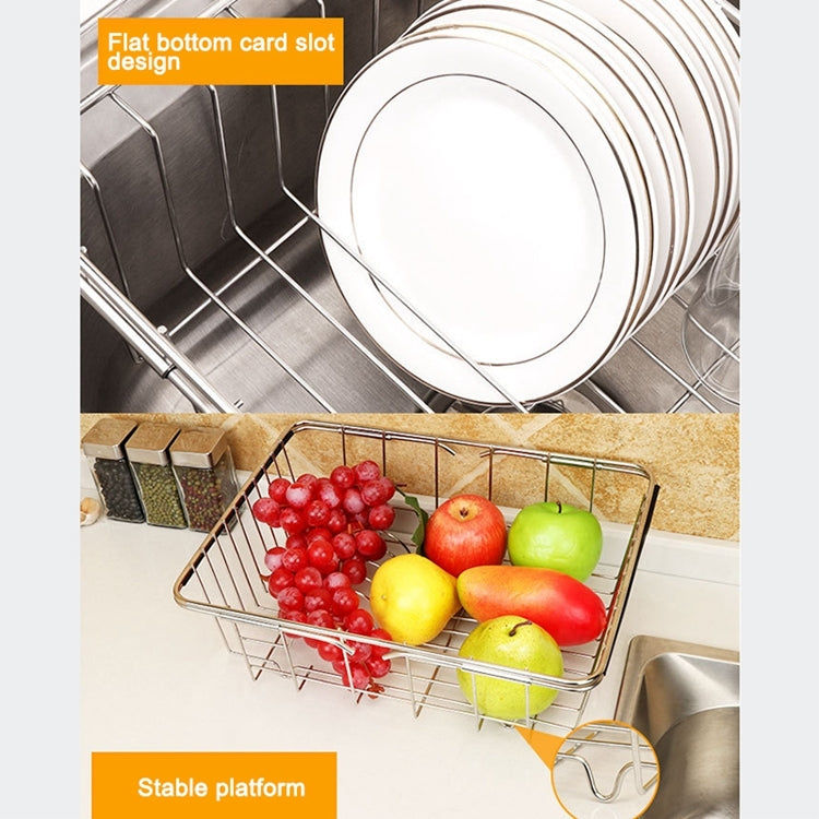 Kitchen Dish Drainer Sink Drain Basket Washing Vegetable Fruit Drying Holder Stainless Steel Adjustable Rack, Arch Net Style, Flat Bottom Style, Ordinary Style