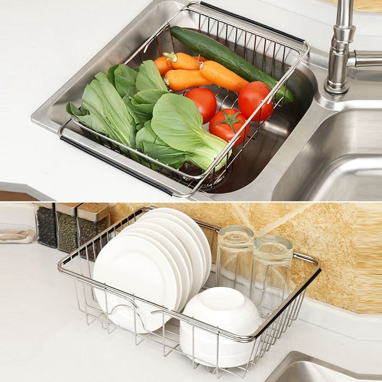 Kitchen Dish Drainer Sink Drain Basket Washing Vegetable Fruit Drying Holder Stainless Steel Adjustable Rack, Arch Net Style, Flat Bottom Style, Ordinary Style