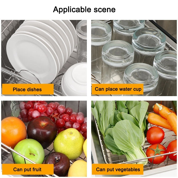 Kitchen Dish Drainer Sink Drain Basket Washing Vegetable Fruit Drying Holder Stainless Steel Adjustable Rack, Arch Net Style, Flat Bottom Style, Ordinary Style