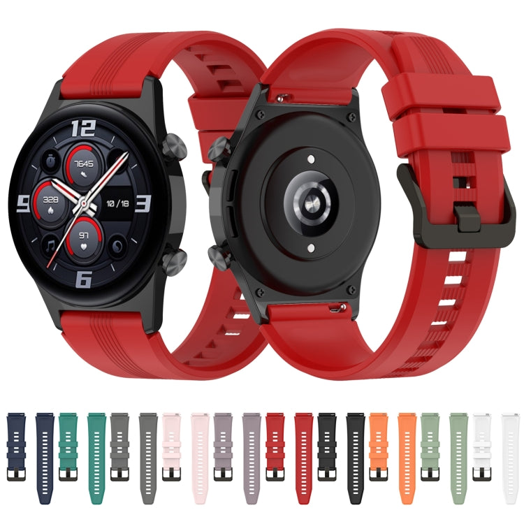 22mm Protruding Head Striped Silicone Watchband, For Honor Watch GS 3