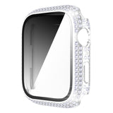 Diamond PC + Tempered Glass Watch Case For Apple Watch Series, 7 41mm, 7 45mm