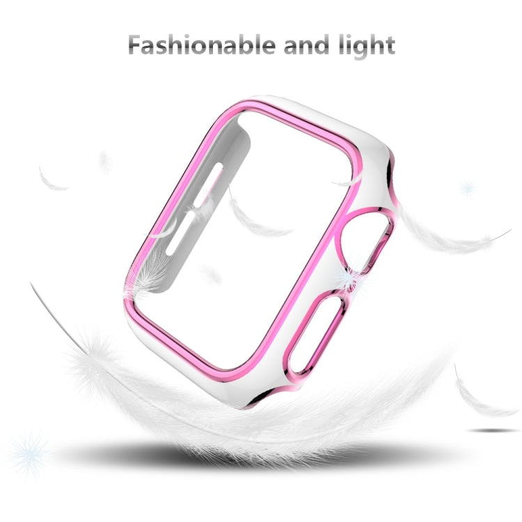 Two-color Electroplating PC Watch Case For Apple Watch Series, 6&SE&5&4 40mm, 6&SE&5&4 44mm