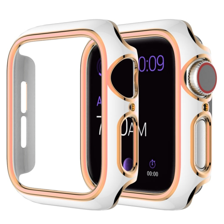 Two-color Electroplating PC Watch Case For Apple Watch Series, 6&SE&5&4 40mm, 6&SE&5&4 44mm