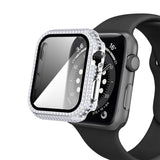 Diamond PC + Tempered Glass Watch Case For Apple Watch Series, 3&2&1 38mm, 3&2&1 42mm