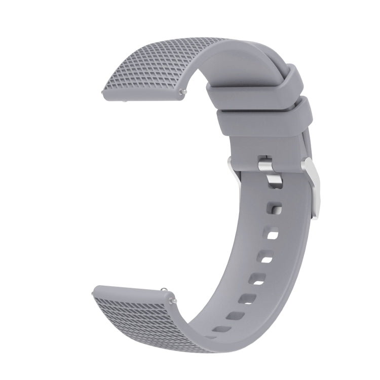 Pockmarked Silver Buckle Silicone Watch Strap for Huawei Watch / Samsung Galaxy Watch, 20mm, 22mm