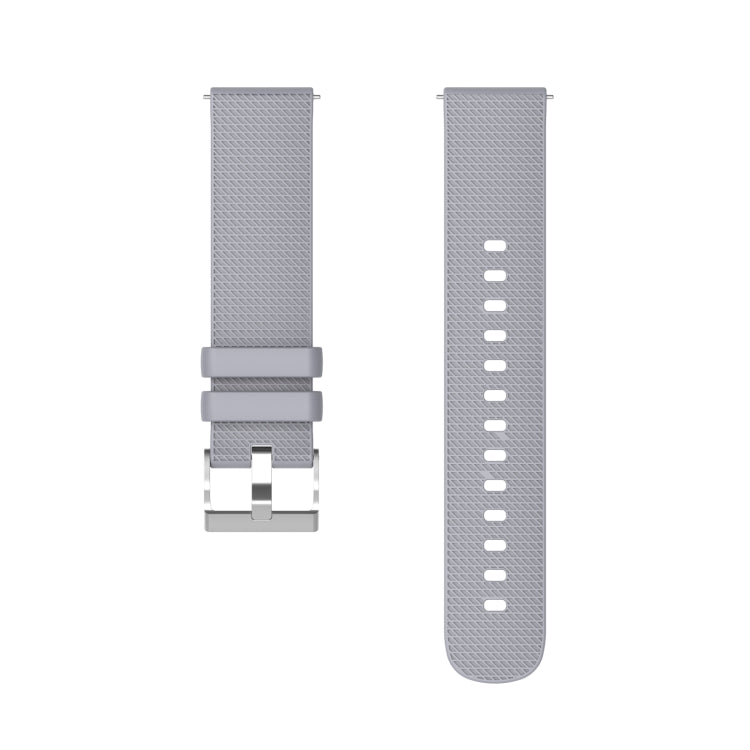 Pockmarked Silver Buckle Silicone Watch Strap for Huawei Watch / Samsung Galaxy Watch, 20mm, 22mm