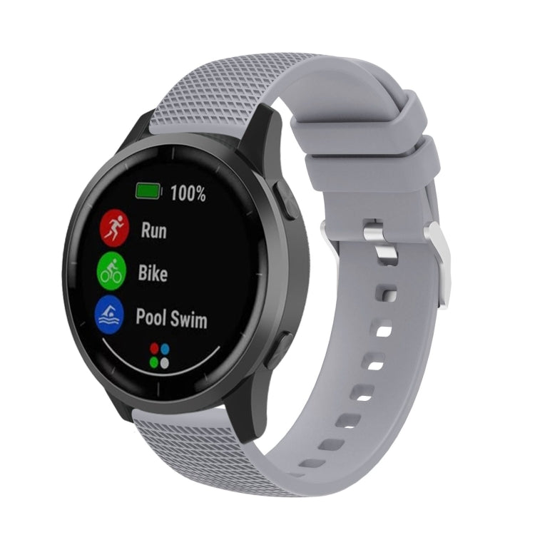 Pockmarked Silver Buckle Silicone Watch Strap for Huawei Watch / Samsung Galaxy Watch, 20mm, 22mm