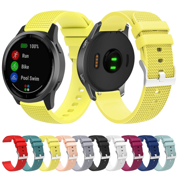 Pockmarked Silver Buckle Silicone Watch Strap for Huawei Watch / Samsung Galaxy Watch, 20mm, 22mm