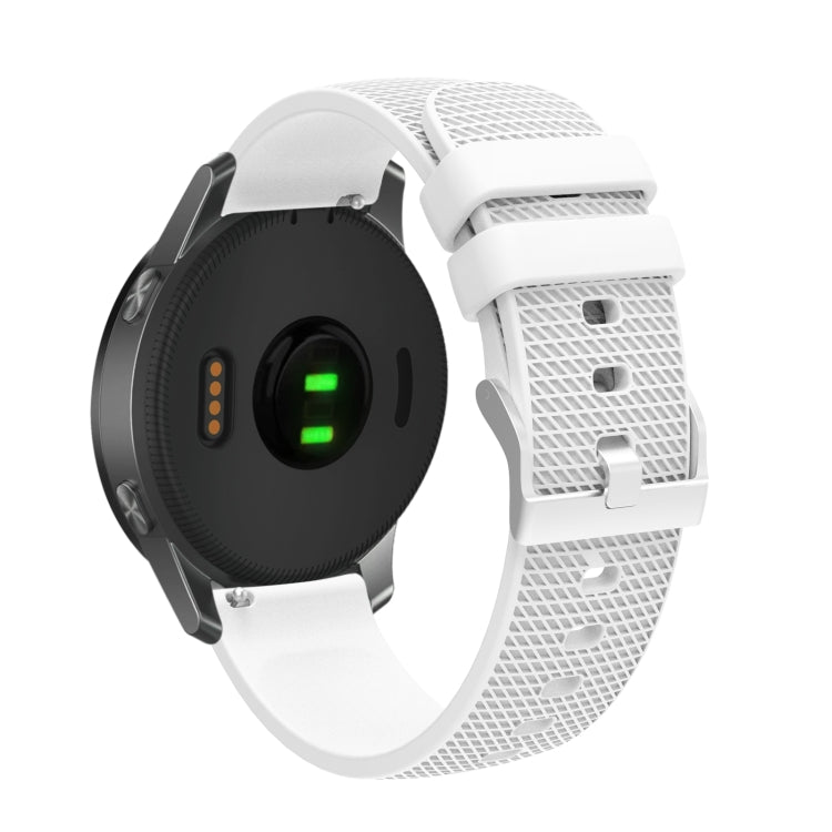 Pockmarked Silver Buckle Silicone Watch Strap for Huawei Watch / Samsung Galaxy Watch, 20mm, 22mm