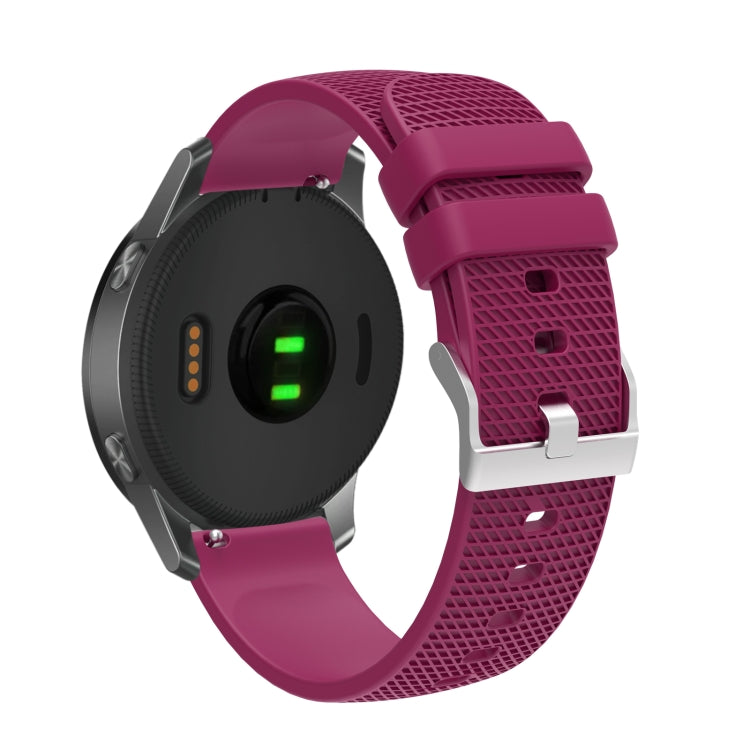 Pockmarked Silver Buckle Silicone Watch Strap for Huawei Watch / Samsung Galaxy Watch, 20mm, 22mm