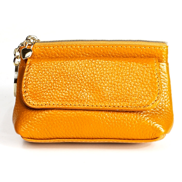 Litchi Texture Cowhide Hand Held Small Wallet for Ladies