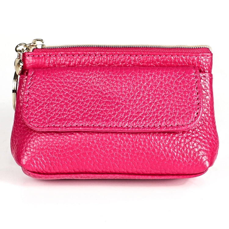 Litchi Texture Cowhide Hand Held Small Wallet for Ladies