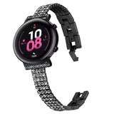 Universal Four-Row Diamond Metal Watch Band, 20mm, 22mm