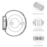 Universal Four-Row Diamond Metal Watch Band, 20mm, 22mm