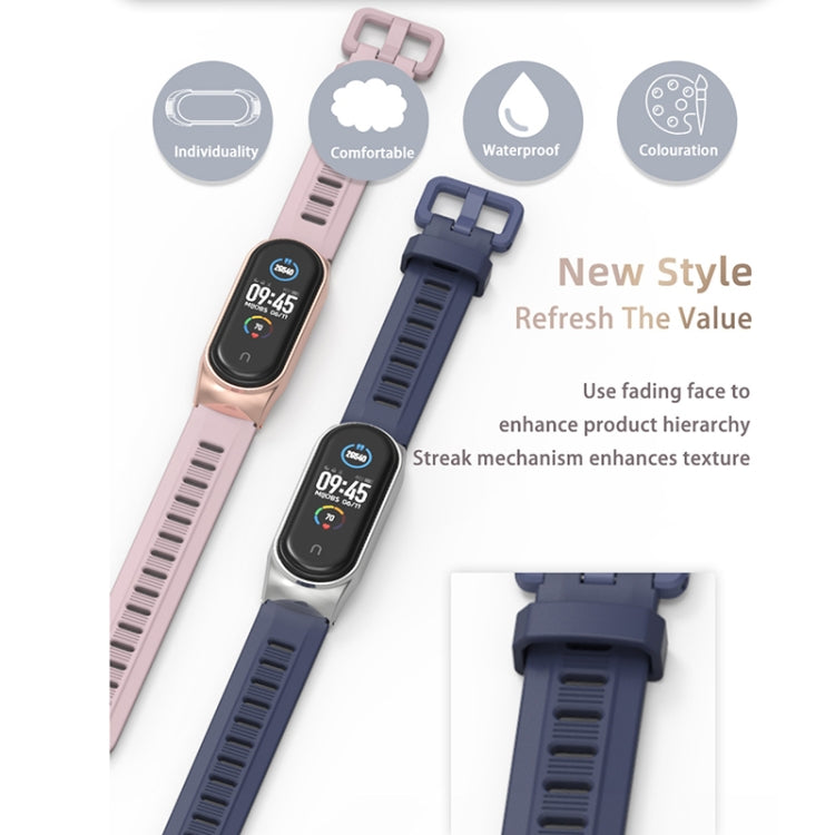 For Xiaomi Mi Band 6 / 5 / 4 / 3 Mijobs Flat Hole Silicone Watch Band, CS Case, GT Case, Plus Case, TF Case