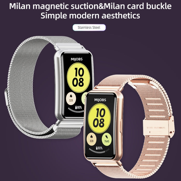 Mijobs Milan Buckle Stainless Steel Watch Band, For Huawei Watch Fit