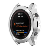 TPU Half-pack Hollowed Electroplating Watch Case, For Garmin Fenix 7S, For Garmin Fenix 7X, For Garmin Fenix 7