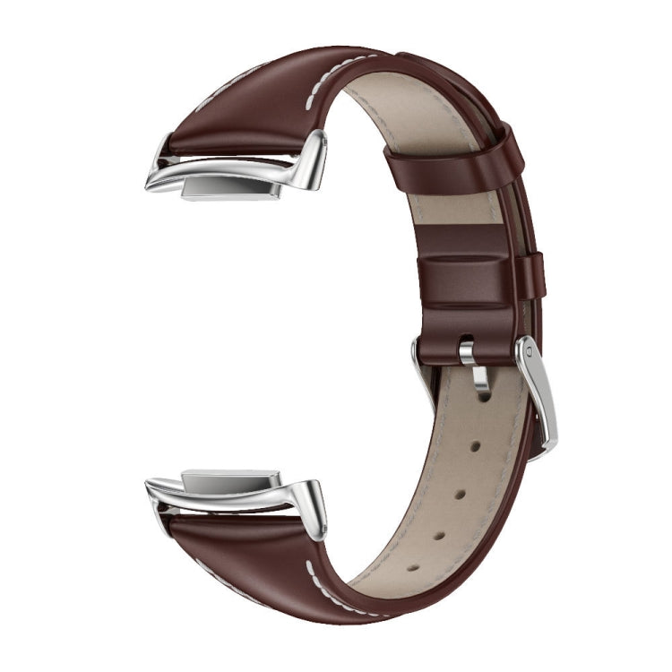 Mijobs Genuine Leather Slim Watch Band, For Fitbit Charge5