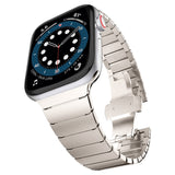 One-bead Steel Butterfly Buckle Watch Band For Apple Watch Series, For Apple Watch Ultra 49mm / Series 8&7 45mm, For Apple Watch Series 8&7 41mm, 7 41mm / 6&SE&5&4 40mm / 3&2&1 38mm, 7 45mm / 6&SE&5&4 44mm / 3&2&1 42mm
