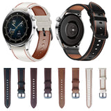 Sewing Thread Genuine Leather Watch Band, For Samsung Galaxy Watch 3 45mm, For Huawei Watch GT 3 46mm