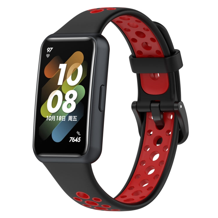 Two-color Breathable Silicone Watch Band, For Huawei Band 7 / 7 NFC