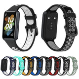Two-color Breathable Silicone Watch Band, For Huawei Band 7 / 7 NFC