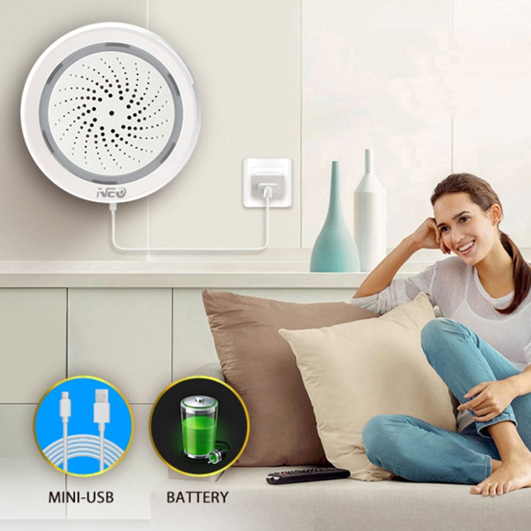 NEO NAS-AB02WT WiFi USB Siren Alarm with Temperature & Humidity Sensor, AB02WT