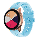 Plum Blossom Hollowed Silicone Watch Band, For Samsung Galaxy Watch4 20mm, For Huawei Watch GT 3 Pro 22mm